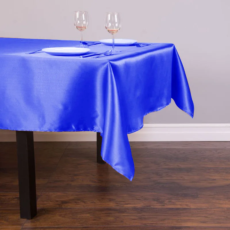 royal blue 1 шт. 145 см x 304 см атласная Скатерть нарядные скатерти прямоугольная гостиничная домашняя Свадебная вечеринка скатерть рождественские праздничные украшения - Цвет: royal blue