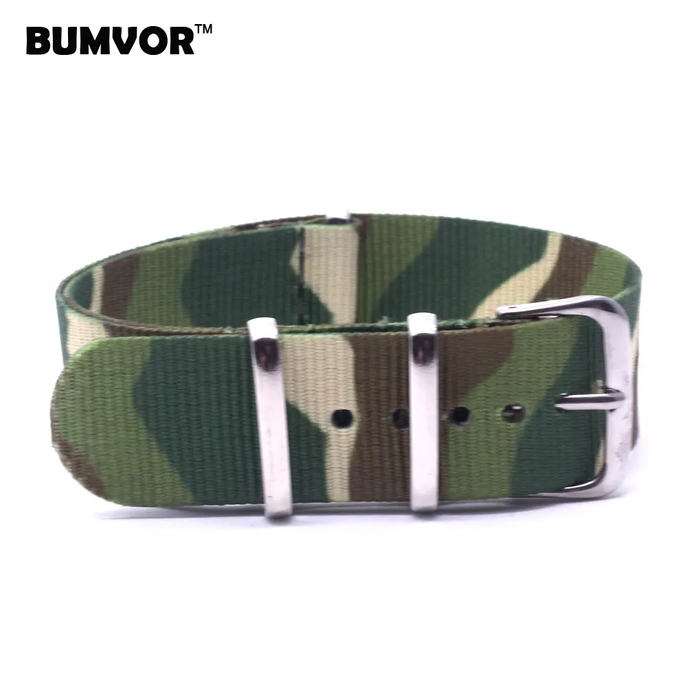 20 mm Watchbands Men Womens Camouflage Military Nato Fiber Woven Nylon Watch Straps Wristwatch Band Buckle 20mm watches belt | Наручные