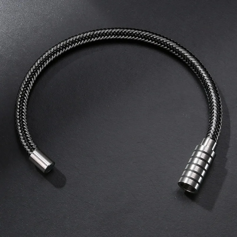 Браслет мужской из титановой стали очаровательный модный браслет с магнитной