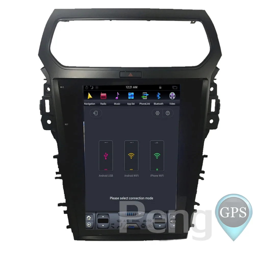 Tesla стиль 12,1 дюймов Android 6,0 Автомобильный gps навигатор dvd-плеер для Ford Explorer 2011- автомобильный стерео четырехъядерный 2G+ 32G/64G