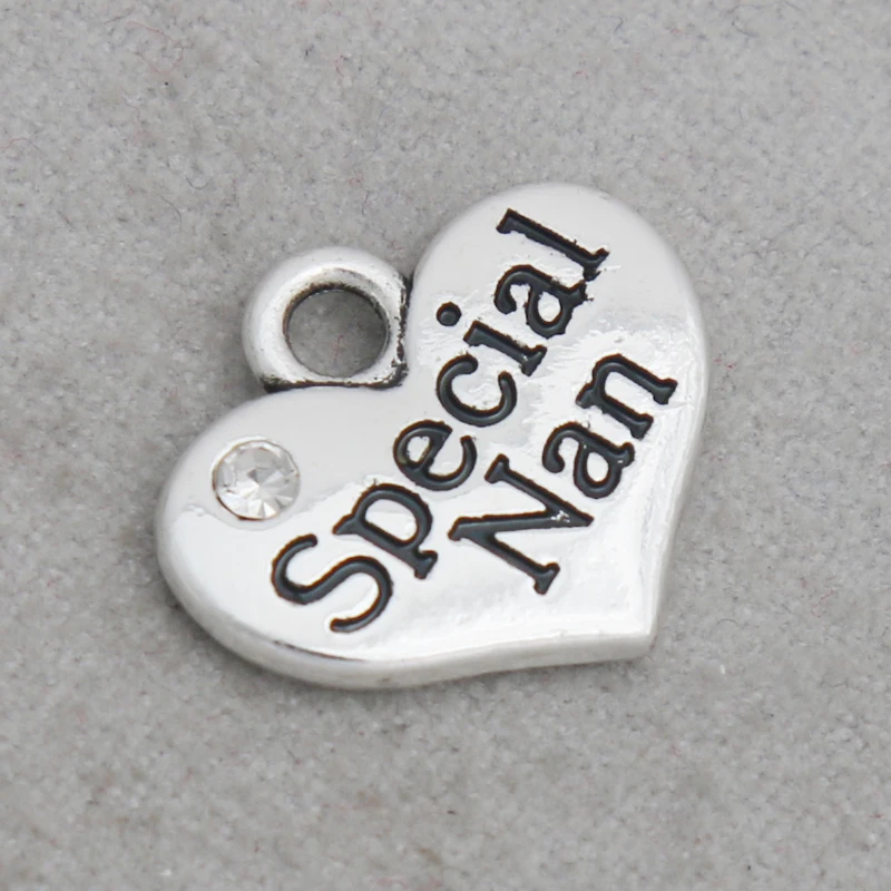 RAINXTAR Fashion Alloy Special Nan Heart Pendant Charms 15*17mm 50pcs AAC1933 |