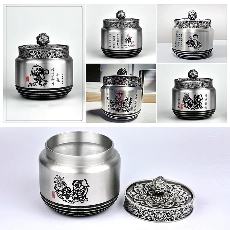 

Pure Tin Urn,Twelve Chinese Zodiac Casket,Pet Dog/Cat Casket, Memorial Ashes Cremation Holder Urn, Pet Keepsake
