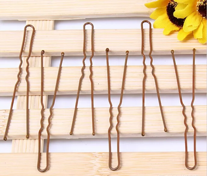 Bobby pins коричневый заколки для волос Профессиональный макияж для волос производитель аксессуаров с круглым носком заколки для волос 100 шт/партия заколки для волос Розничная/