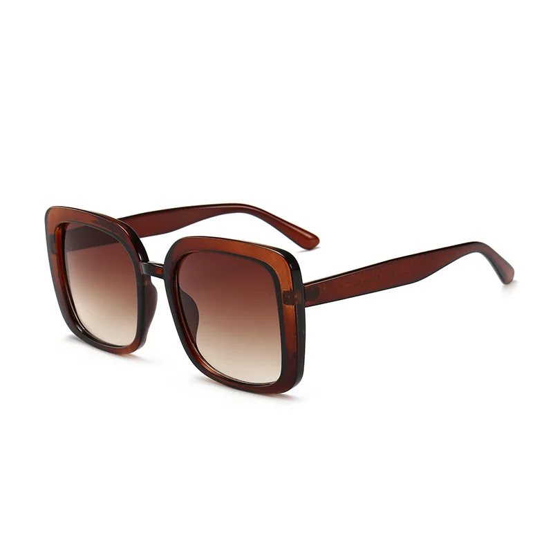 Oversize Square Sunglasses Women 2018 New Brand Designer Flat Top Eyewear Black Leopard Sun Glasses Men UV400 NX | Аксессуары для