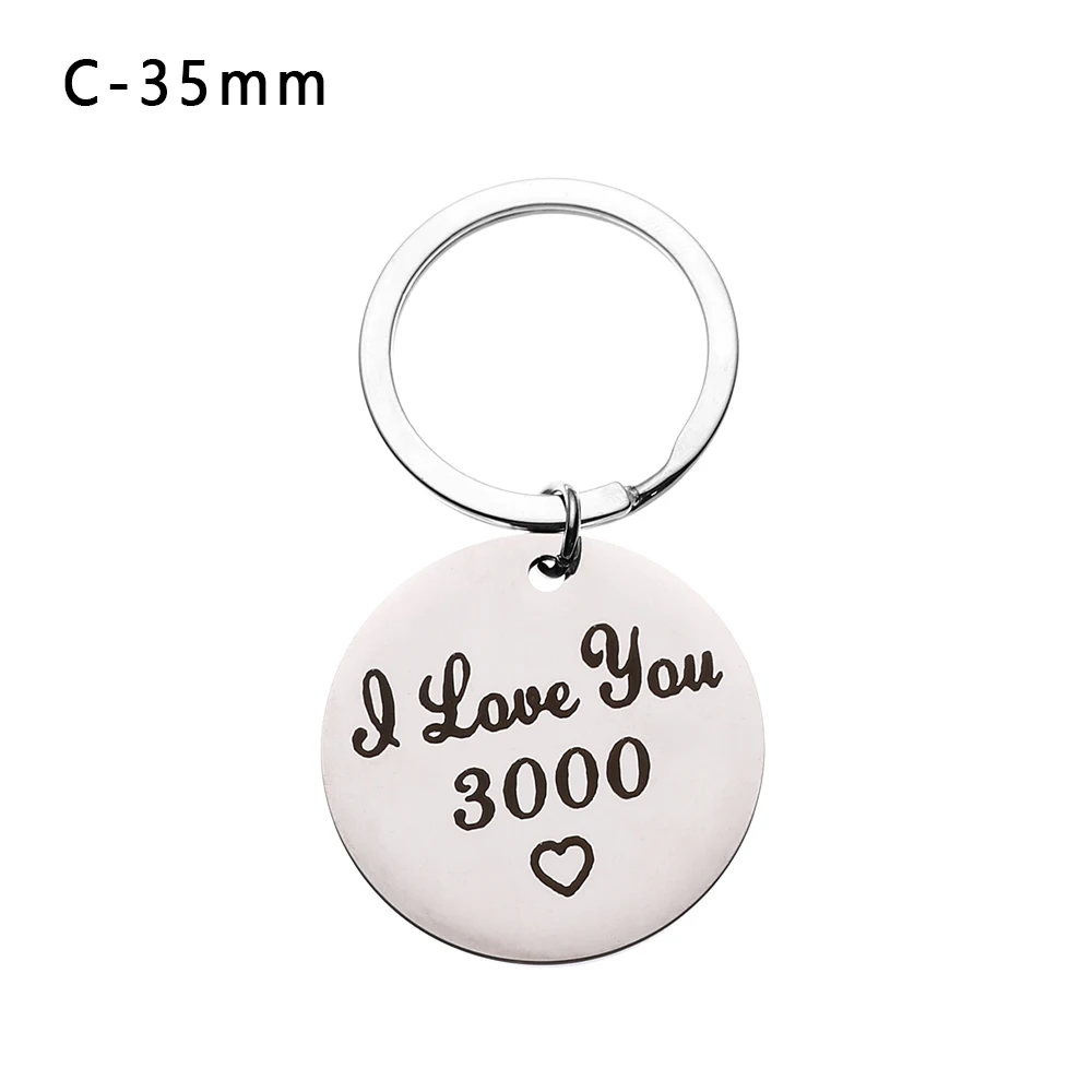 C-35mm 1 шт. персонализированные I Love You 3000 брелок, подвеска для машины брелок Нержавеющая сталь Частный заказ жена подарок Прямая поставка - Цвет: C-35mm