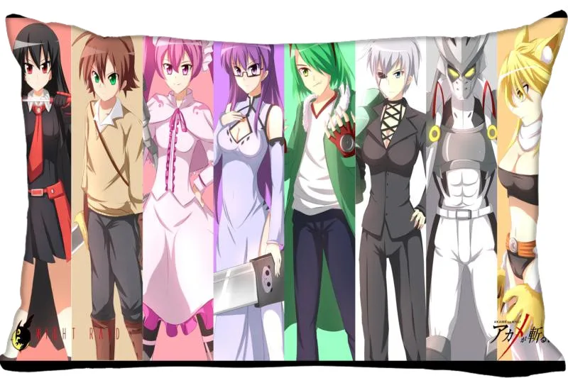 Обычная подушка чехол анимэ Akame ga KILL прямоугольник Подушка на молнии Чехол 45x35 см