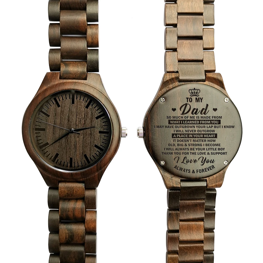 Мужские кварцевые часы с хронографом и гравировкой на деревянной поверхности от AliExpress RU&CIS NEW