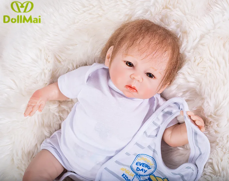 

DollMai Bebes Reborn 18inch 46cm Silicone reborn baby Dolls Reborn Realista Fashion Doll alive newborn doll