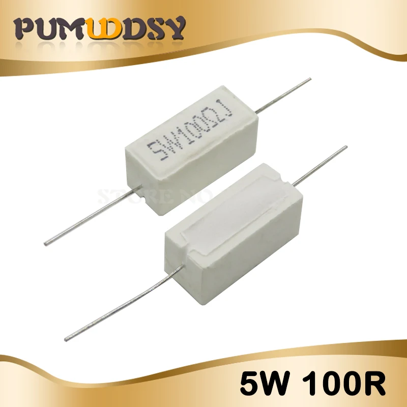10 шт. 5 Вт 100 Ом цемента сопротивление 100R 100ohm