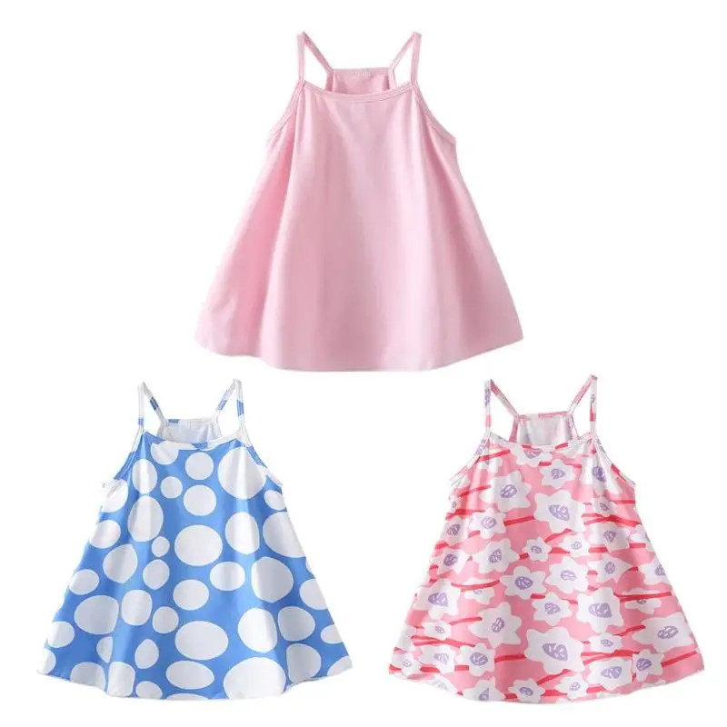 Kids Girls Print Strap Dress Summer Sleeveless Cute Sweet Princess Dresses | Детская одежда и обувь