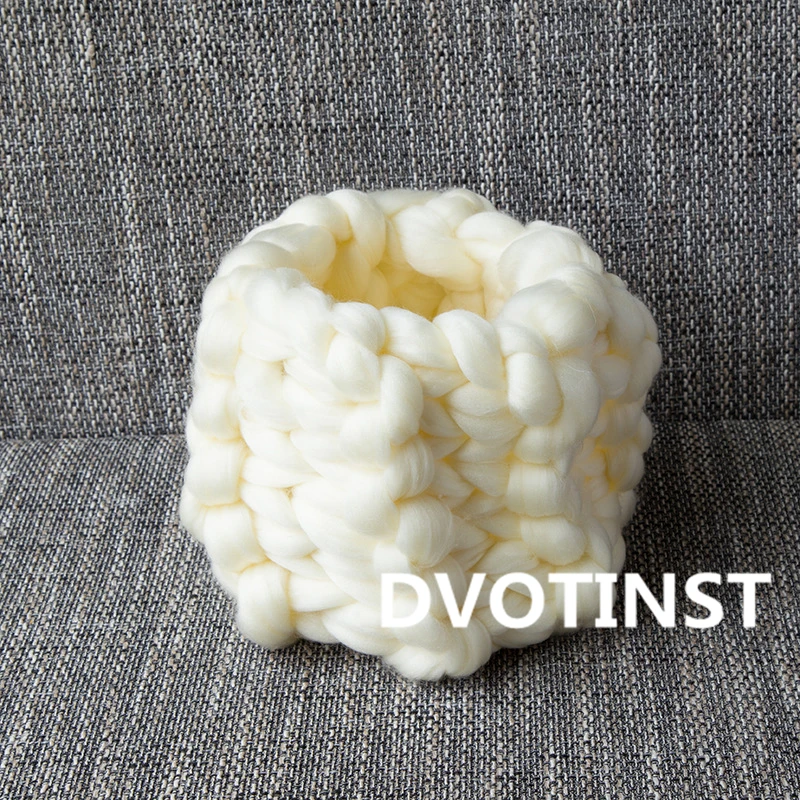 Dvotinst Newborn Baby Photography Props Crochet Knit Wool Eggshell Basket Filler Fotografia Accessories Studio Shooting | Детская одежда