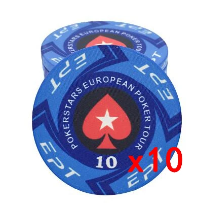 Round 10 Игровые фишки для покера EPT керамические Профессиональные фишки для покера набор настольных игр европейские фишки для покера 10 шт./лот - Цвет: Round 10