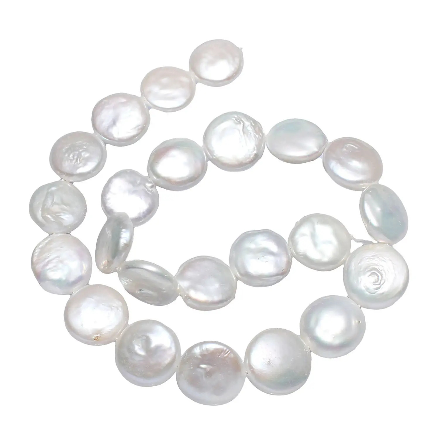 

2018 High Quality Cultured Coin Freshwater Pearl Beads Flat Round Natural 16-18mm Approx 0.8mm Sold Per Approx 15.3 Inch Strand