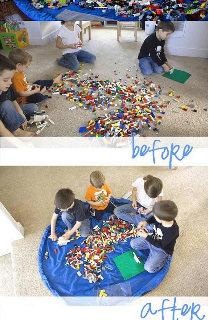 Портативное хранение детских игрушек сумка игровой коврик игрушки Lego Органайзер