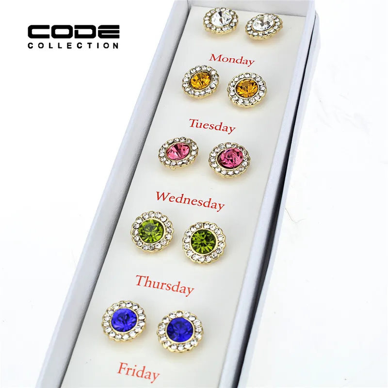 5 пар/компл. подражать Стразы Стад Серьги для женщин марки бринсос серьги с