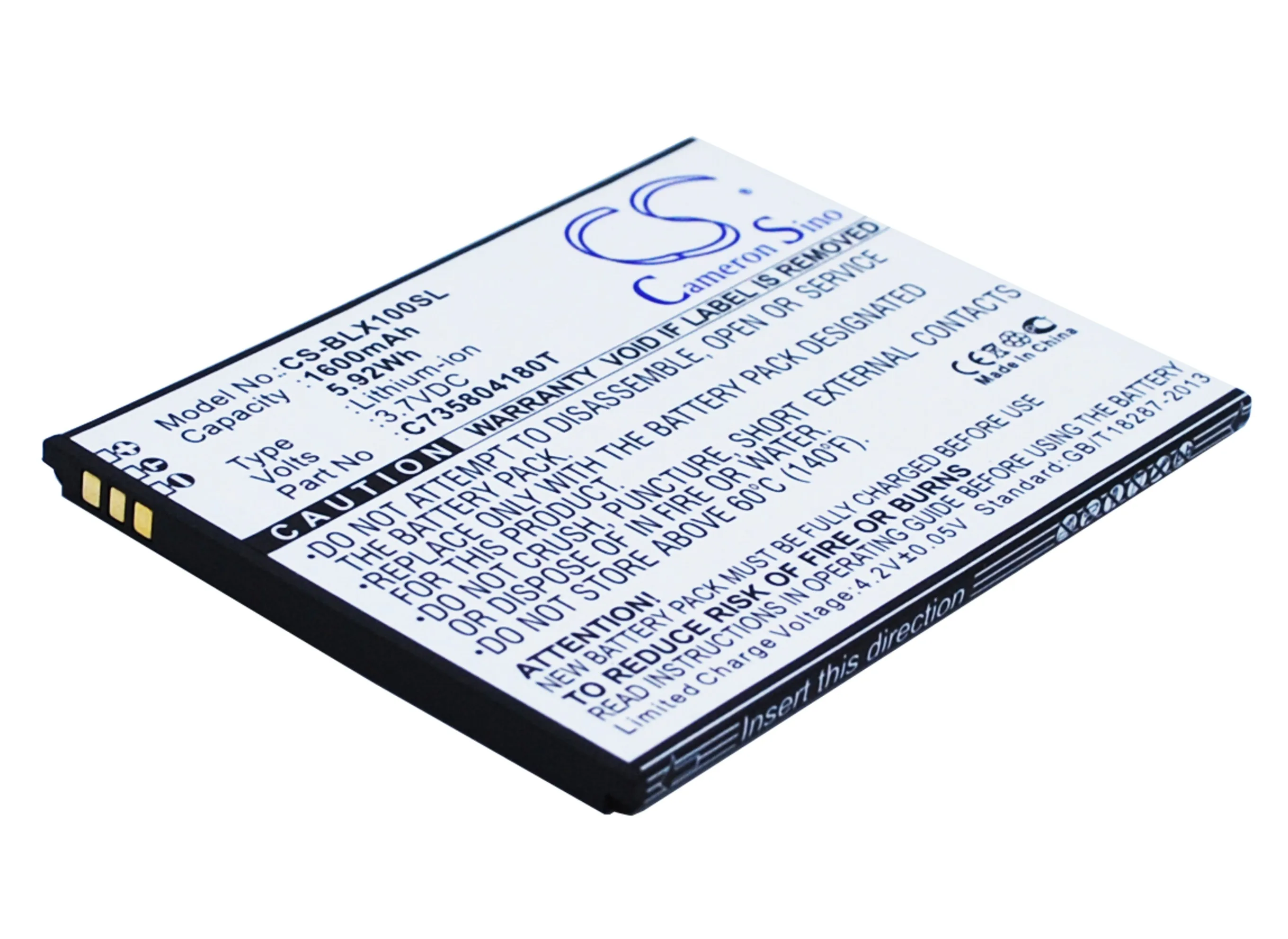Аккумулятор Cameron Sino 1600 мАч C735804180T для BLU L100 L100A L100i L102A Life Play X|1600mah battery|cameron sinobattery for |