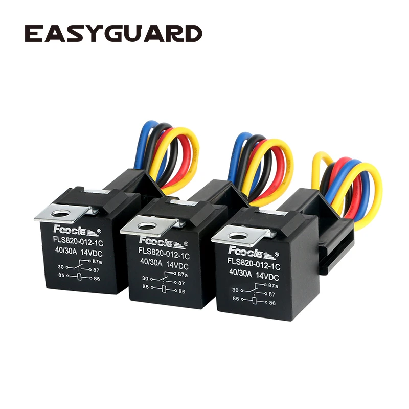 

Автомобильное реле EASYGUARD SPDT, 5 контактов, 12 В, 30/40 А