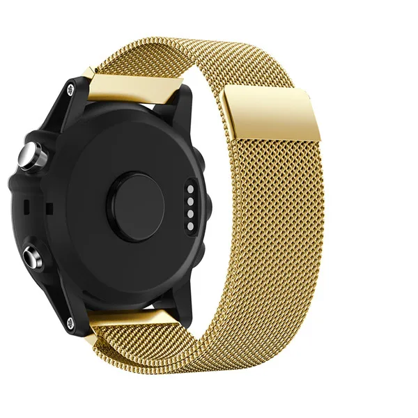 Золотой Ремешок для часов Garmin Fenix 3/3 HR/5X26 мм, gps, легко подходит, Миланский, быстросъемный, магнитный ремешок для часов, наручный ремень, браслет - Цвет ремешка: Золотой