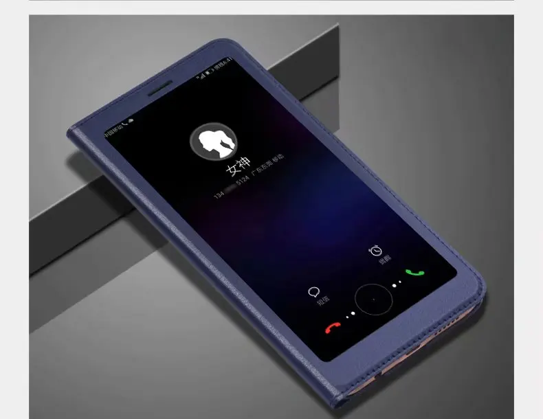 Navy Чехол для huawei P Smart fundas откидная крышка для huawei P Smart FIG-LX1 чехол с окошком PC кожаный жесткий чехол для телефона kimTHmall - Цвет: Navy