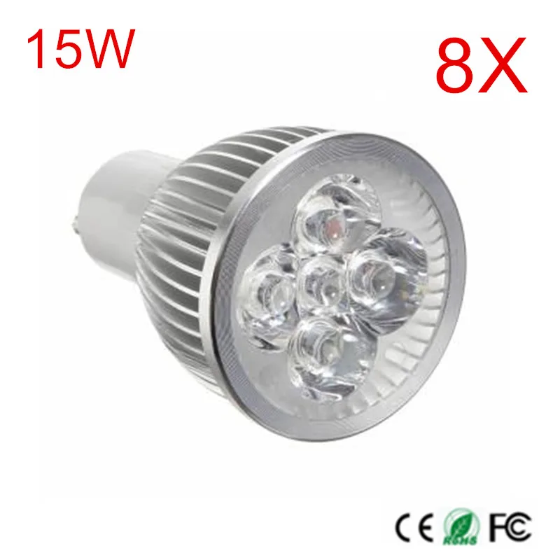 High Power GU10 LED Bulb LED Spot light LED light AC85-265V Warm White/Cool White High quality led Spotlight 8PCS