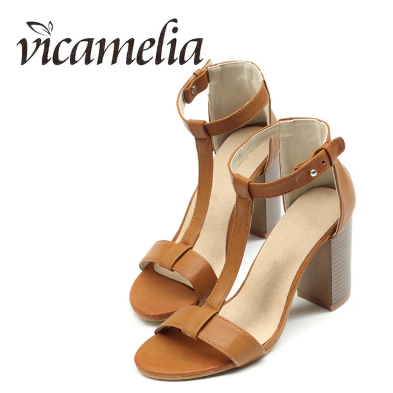 Vicamelia/летние женские босоножки в Корейском стиле с открытым носком на не