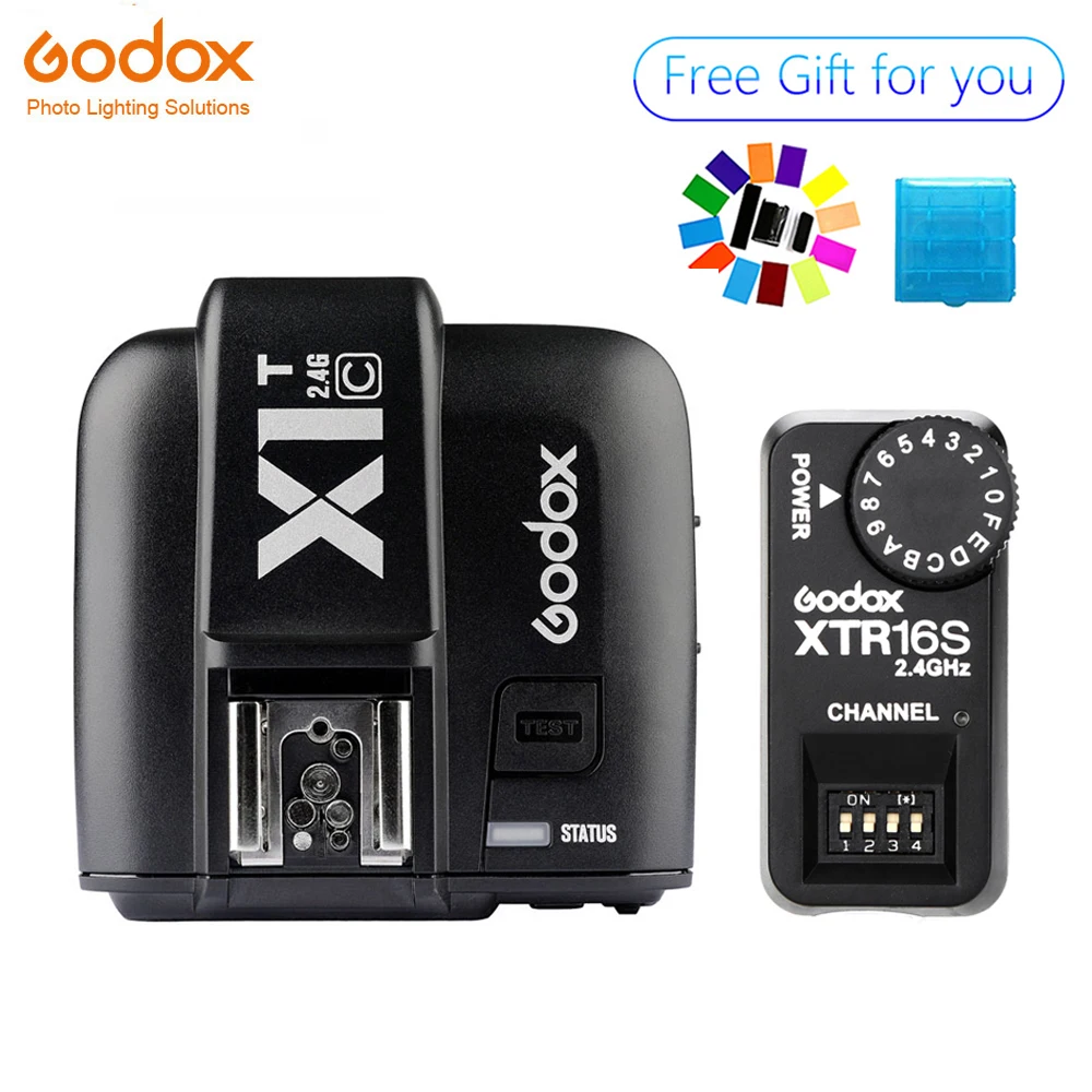 Godox XTR-16S Wireless 2.4G Power Control Flash Receivers + X1T-C TTL Transmitter For Canon V850 V860C V860N |