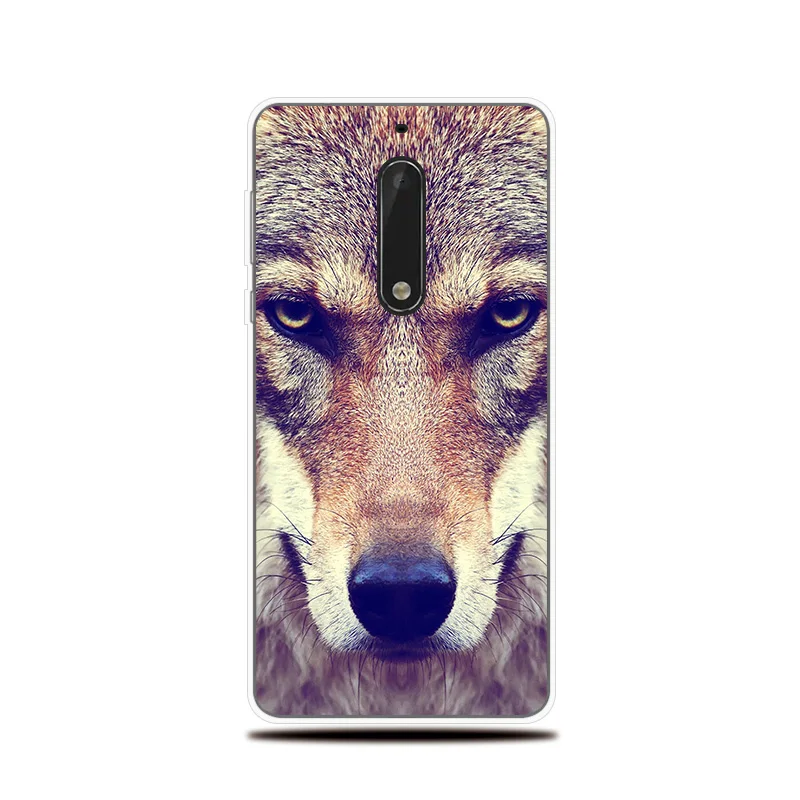 Дикий волк Pattern Силиконовый чехол для телефона защитный Fundas Nokia 2 1 3 5 6 Plus Мягкий 8 |