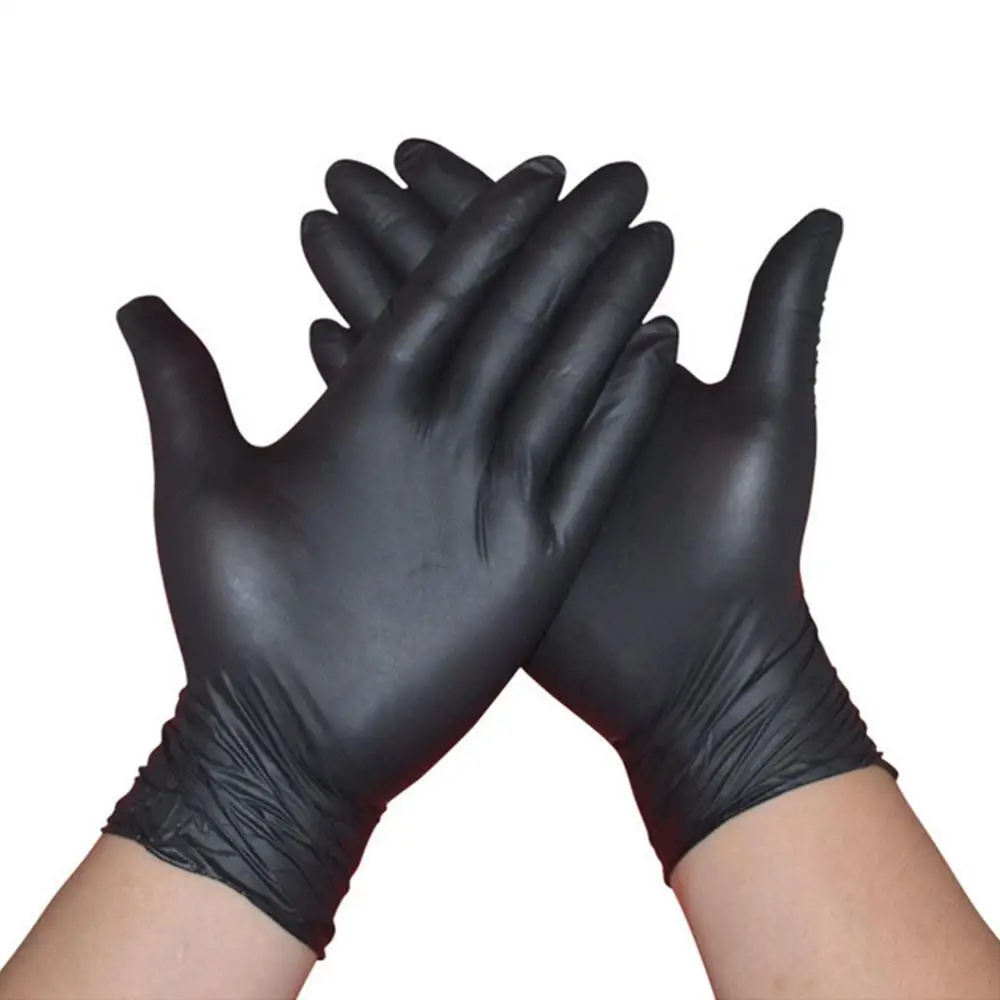 Black XL 100 шт./лот нитриловые перчатки для экзамена, пищевые медицинские одноразовые, для бытовой чистки, лабораторные антистатические перчатки для маникюра - Цвет: Black XL