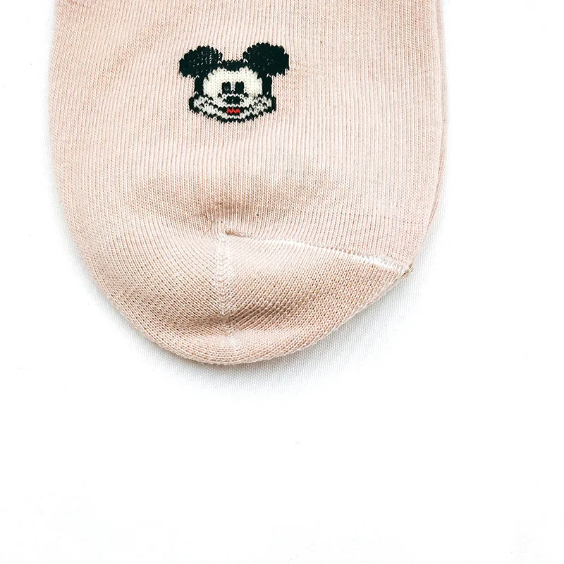 Socks for women New Mickey Head Print Candy Color Lady Cartoon Cotton Breathable Sweat Girls 1pair=2pcs | Женская одежда