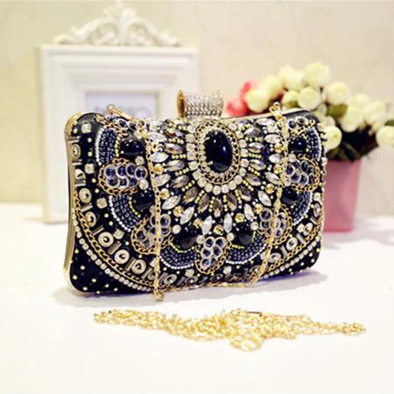 ETAILL 2017 Для женщин Стразы камень Ежедневные Клатчи из бисера бриллиантами