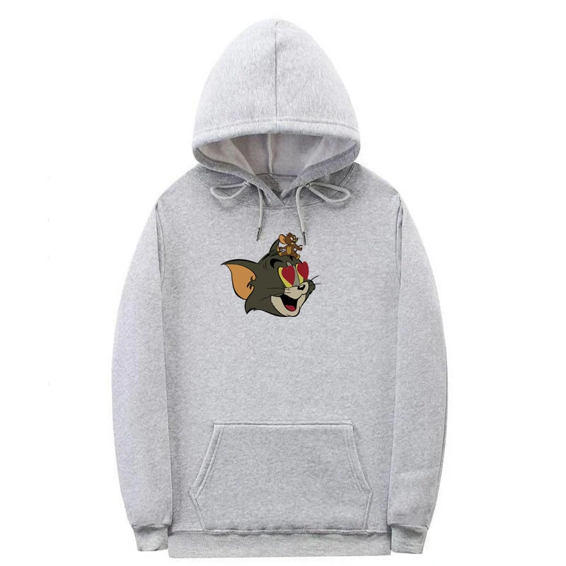 Новое поступление, толстовки для мужчин и женщин, KITH X Tom And Jerry, с капюшоном, с длинным рукавом, с милым принтом аниме, толстовки с капюшоном, Harajuku, худи