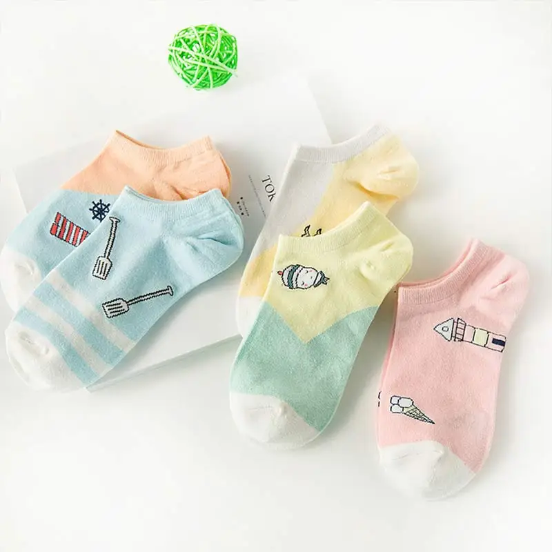 Милые Носки с рисунком из мультфильма карамельных цветов Новинка Повседневные