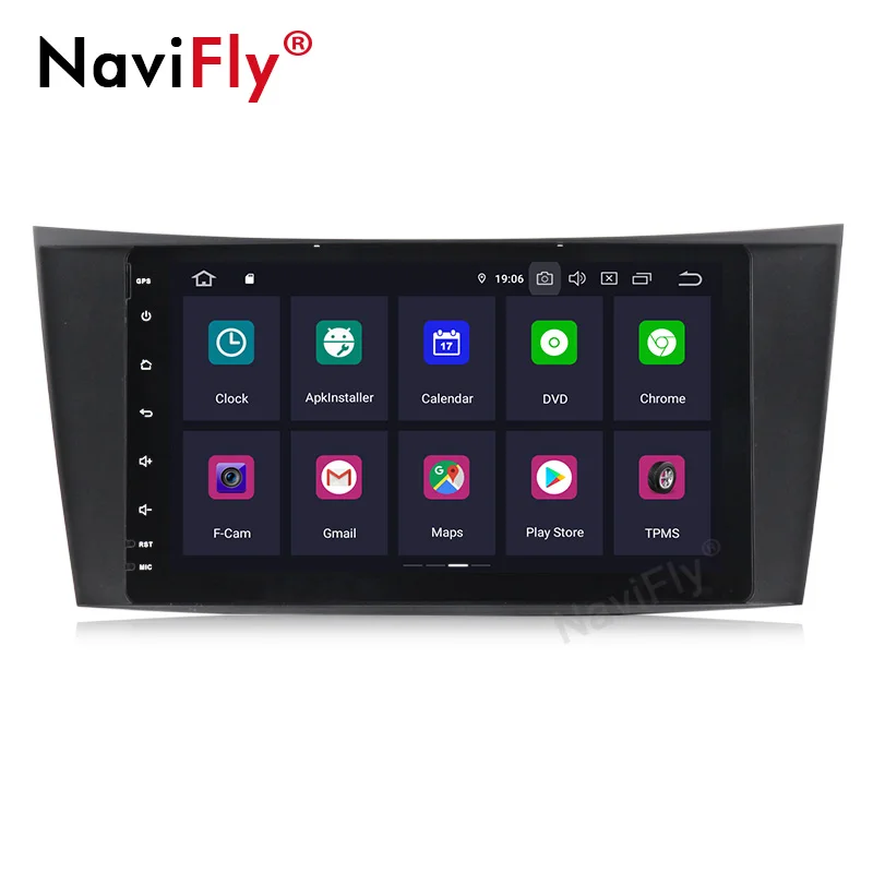 Автомобильный GPS навигатор NaviFly IPS экран DSP Android 9 0 8 '' для Mercedes Benz E class W211 E200 E220 E300