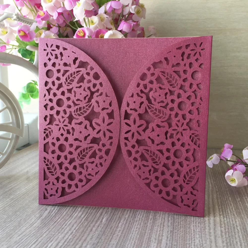 

20pcs/lot Vintage Laser Cut Pearl Paper Wedding Card Birthday Invitations Card Thank You Rewards Gift Greeting Card