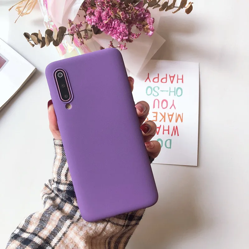 Матовый однотонный фиолетовый чехол для телефона Xiaomi Redmi Note Mi 4A 4X5 5A 6 6A 7 8 8SE 9 9SE Lite Pro из мягкого ТПУ