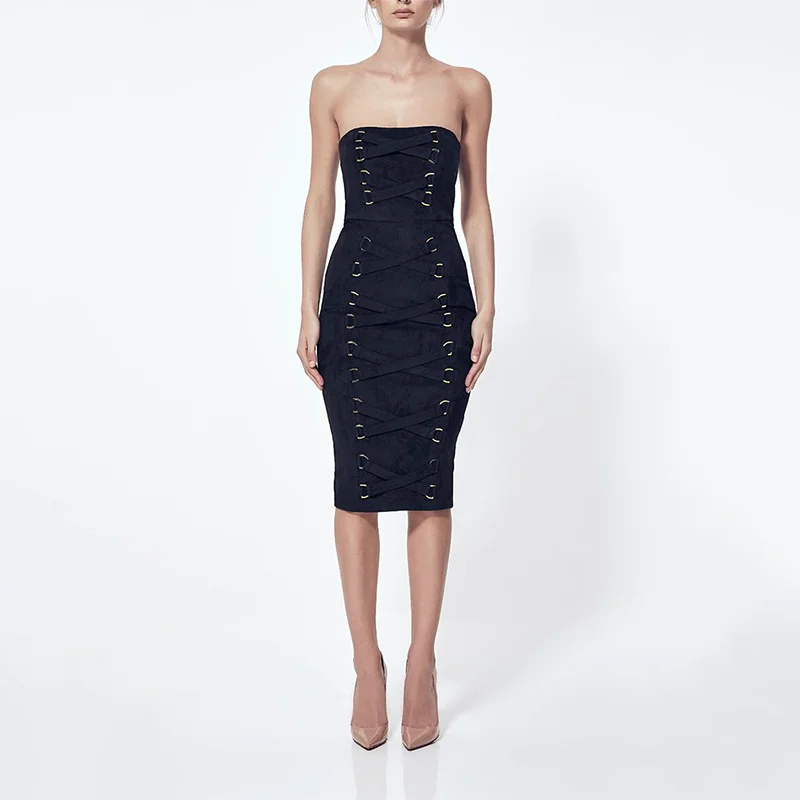 2017 новые черные без бретелек с открытыми плечами Bodycon пикантные женские Vestidos