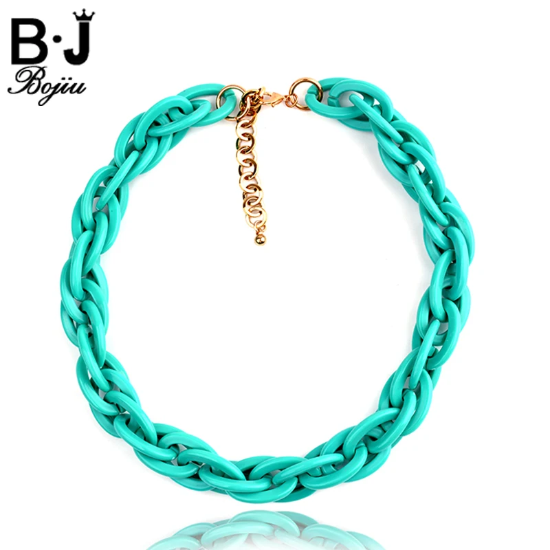 Женское Ожерелье чокер BOJIU из пластика и смолы с цепочкой NKS075|chokers necklaces for women|choker