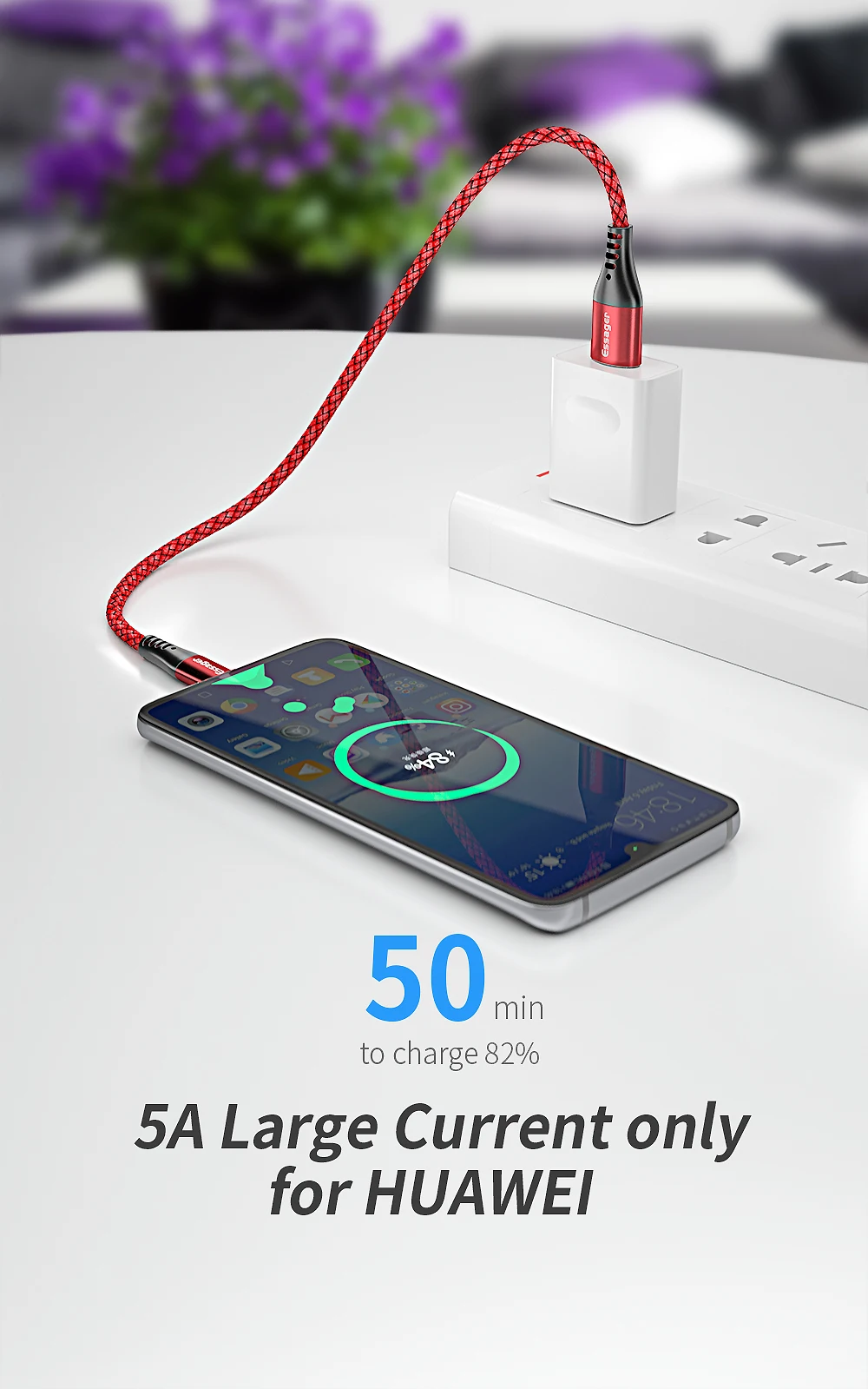 Essager 5A usb type-C кабель SCP Supercharge для huawei Mate20 Pro P20 Quick Charge 4,0 3,0 USB C кабель Android зарядное устройство Шнур для передачи данных