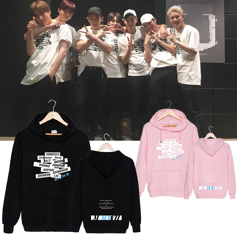 Новинка года; KPOP MONSTA X; толстовка с капюшоном для рождественской вечеринки и концерта; пальто; Прямая поставка