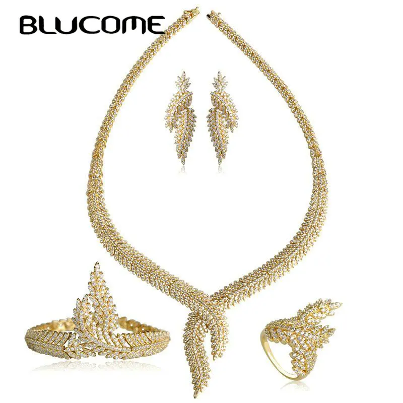 Женский комплект ювелирных изделий Blucome ювелирный набор из медного циркония