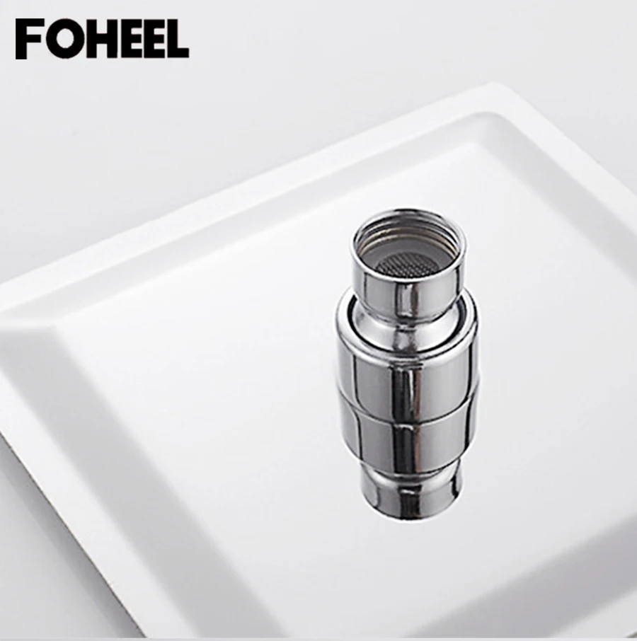 FOHEEL 6 и 8 дюймов душевая головка из нержавеющей стали, латунная душевая головка, водосберегающая ванная комната, дождь, спа, квадратная ручная душевая головка