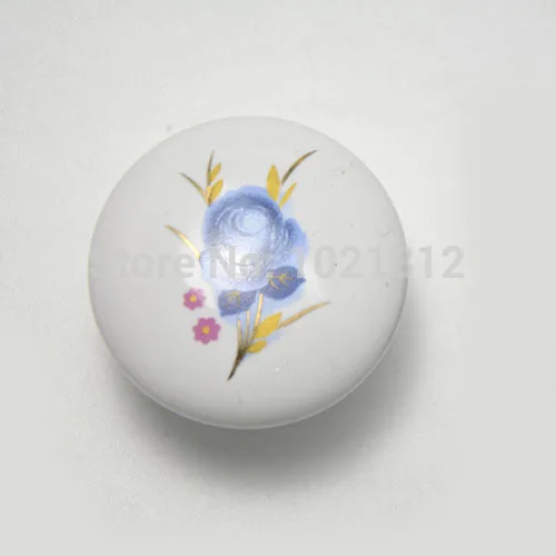 38mm Blue Rose Ceramic Cabinet Knobs Cupboard Closet Dresser Handles Pulls Kitchen Bedroom | Обустройство дома