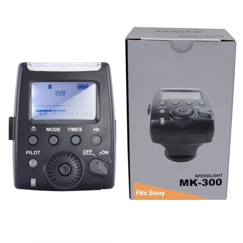 Увеличением фокусного расстояния Mcoplus MK-300S флэш-32GN ЖК-дисплей E-TTL 5600K Meike светильник для sony DSLR Камера s& микро-Камера A7 A200 A300 A6000 NEX-3 NEX-5 NEX-6