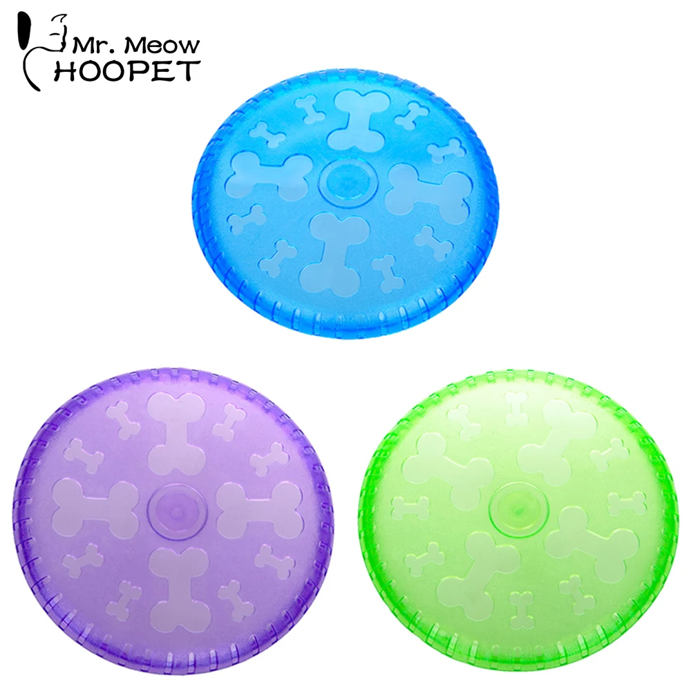 Hoopet Pet Dog Toy Bone print Flying Disc Training Tooth Resistant Chew | Дом и сад