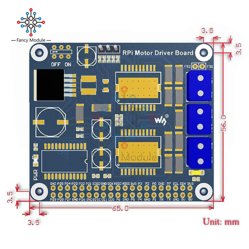 Драйвер шагового двигателя для Raspberry Pi RPi плата драйвера MC33886 Плата расширения