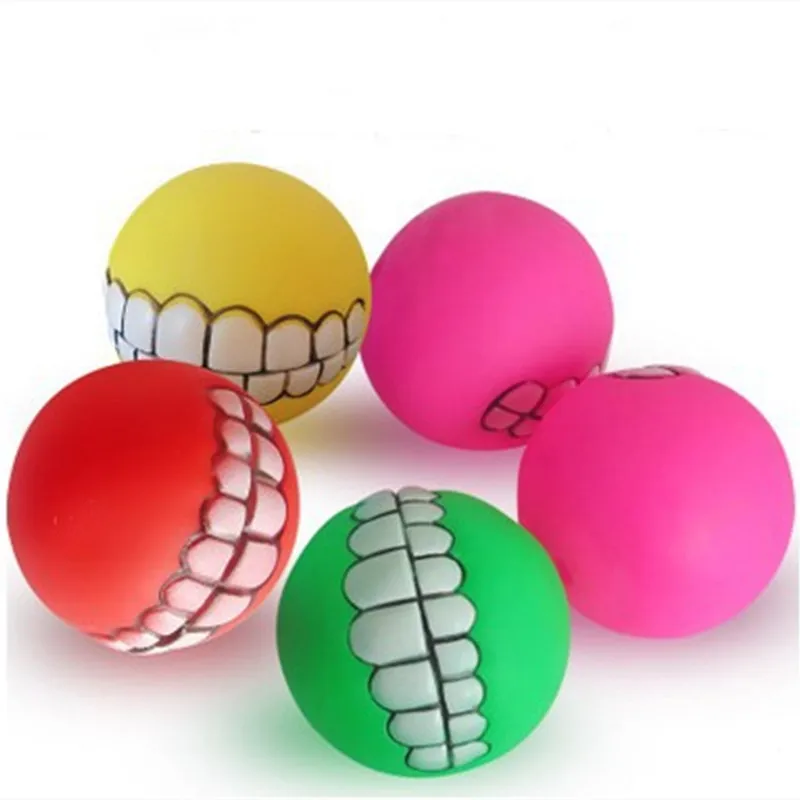 Забавные резиновые игрушки для чистки зубов жевания в форме шара пищащие Игрушки