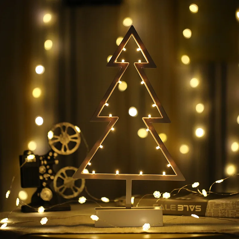 PlasticChristmasTree Светодиодный настольный лампа, ночник, ламповое праздничное освещение для дома, клуба, уличного помещения, Настенный декор, подарки на день Святого Валентина, свадебные украшения - Цвет абажура: PlasticChristmasTree