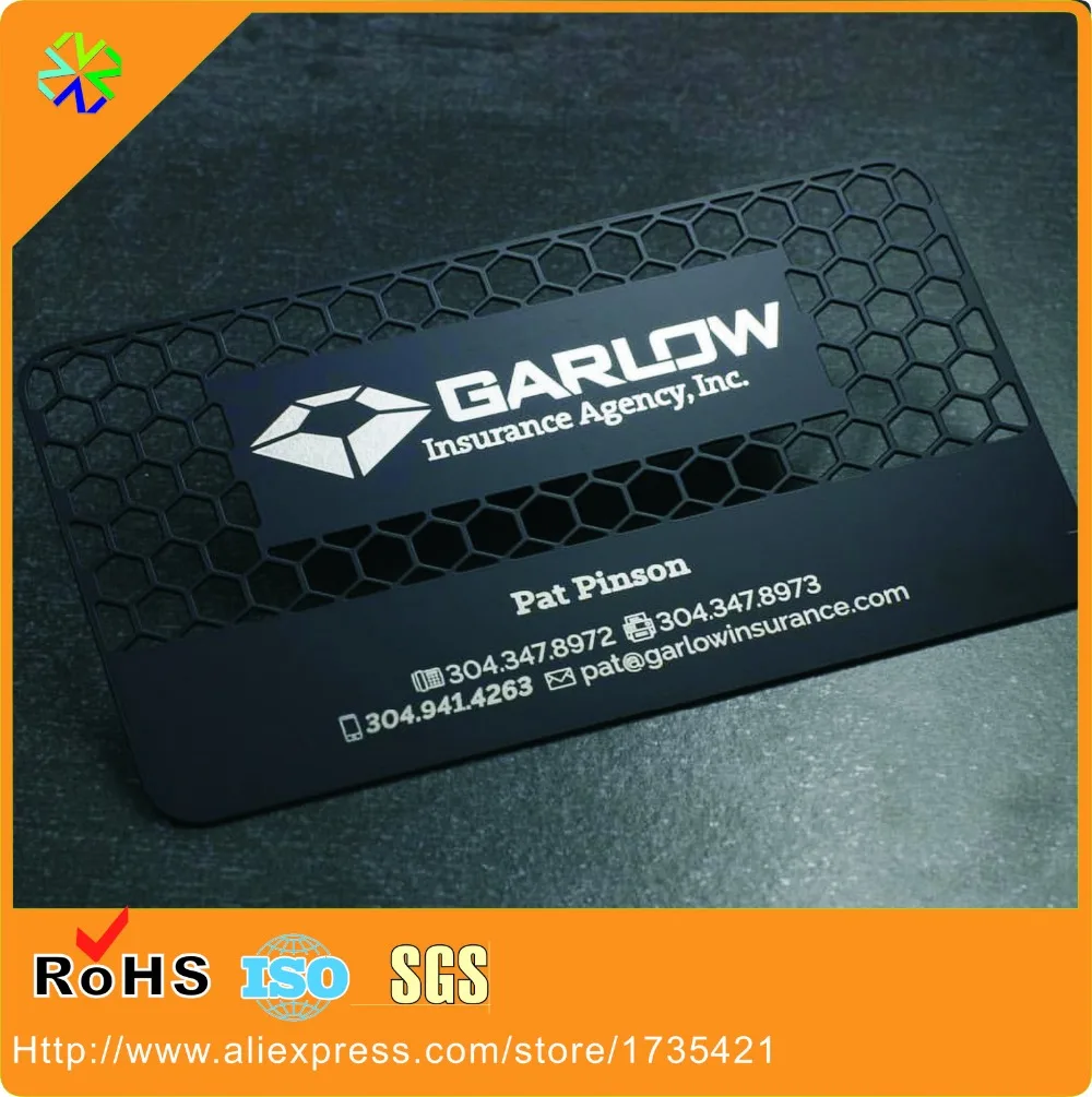(100pcs/lot)OEM custom factory price steel 304 black matt steel business card for CEO/Leader/Owner etc