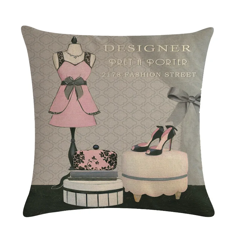 Женская наволочка для подушки чехол из хлопка и льна домашний декор 45x45 см дивана