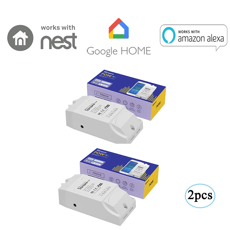 Itead Sonoff Pow 2 шт. Беспроводной Выключатель питания 16A WiFi измерение расхода для
